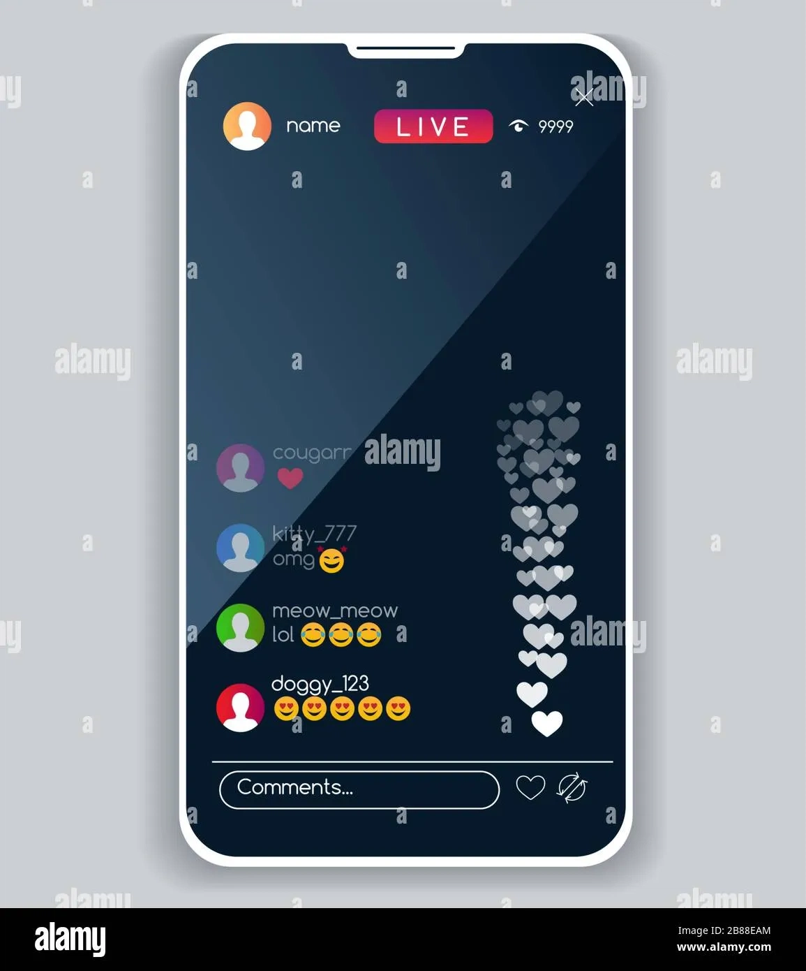 喷水手机直播弹幕互动界面展示